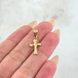 Dije Crúz Cristo Puntas Ovaladas 0.6gr / 2.5cm / Oro Amarillo 18K