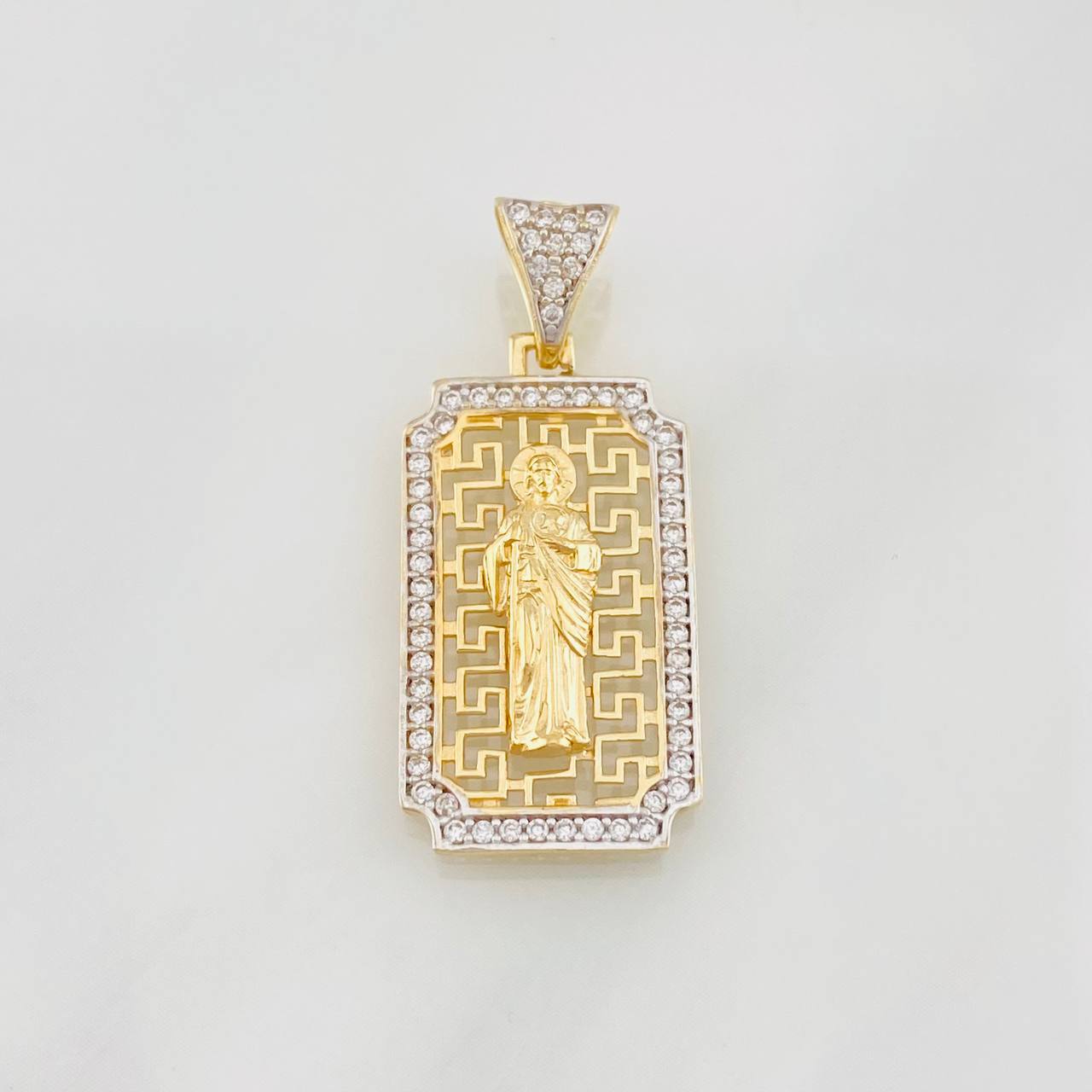 Dije San Judas Tadeo 3g / 3cm Dos Oros Amarillo Blanco 18K