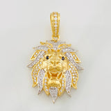 Dije Leon 8g / 4cm Dos Oros Amarillo Blanco 18K