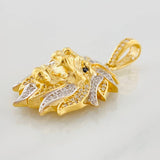 Dije Leon 8g / 4cm Dos Oros Amarillo Blanco 18K