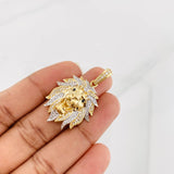 Dije Leon 8g / 4cm Dos Oros Amarillo Blanco 18K