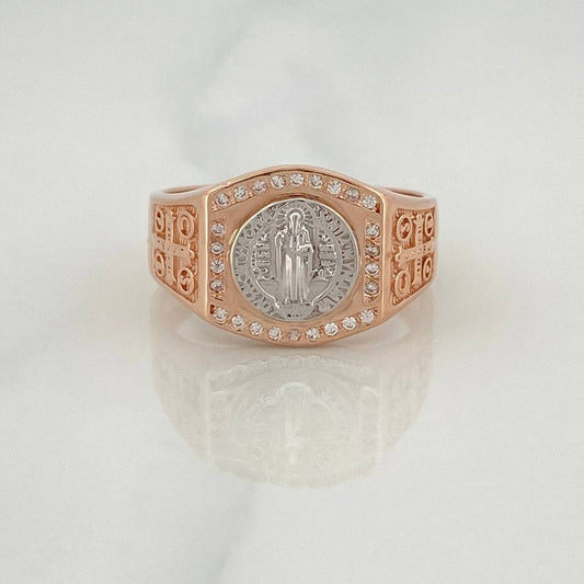 Anillo San Benito 6.95 g / T10 1/2 Dos Oros Blanco Rosa 18K