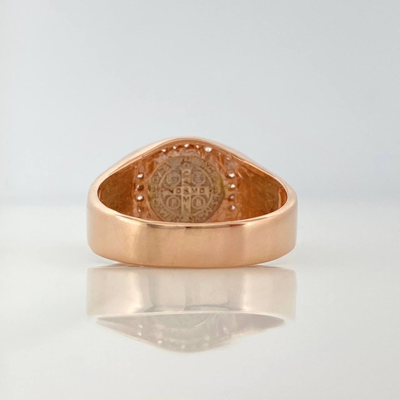 Anillo San Benito 6.95 g / T10 1/2 Dos Oros Blanco Rosa 18K