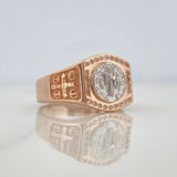 Anillo San Benito 6.95 g / T10 1/2 Dos Oros Blanco Rosa 18K