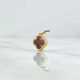 Dije Trebol VCyA 1.35gr / 1.7cm / Cuarzo Marron Punteado Oro Amarillo Nac.Esp. 18K