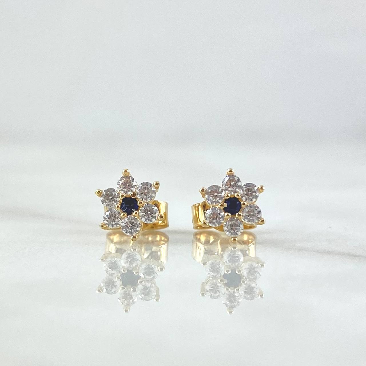 Topos Flor Nevada 1.2gr / 6mm Circones Blancos Azul Rey Oro Amarillo 18K