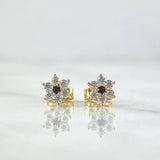 Topos Flor Nevada 1.2gr / 6mm Circones Blancos Azul Rey Oro Amarillo 18K