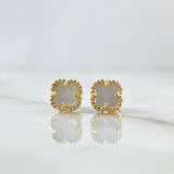 Topos Trebol VCyA 2.1gr / 7.2mm Nacar Blanco Punteado Oro Amarillo Nac.Esp. 18K