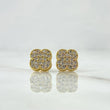 Topos Trebol 2.7gr / 9mm Circones Blanco Oro Amarillo 18K
