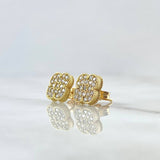 Topos Trebol 2.7gr / 9mm Circones Blanco Oro Amarillo 18K