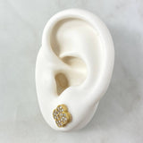 Topos Trebol 2.7gr / 9mm Circones Blanco Oro Amarillo 18K