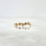 Anillo Estrellas 1.25gr / T7 / Circones Blancos Oro Amarillo