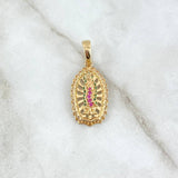 Dije Virgen de Guadalupe 4.95gr / 3.4cm / Circones Blancos-Verdes-Fucsias Oro Amarillo