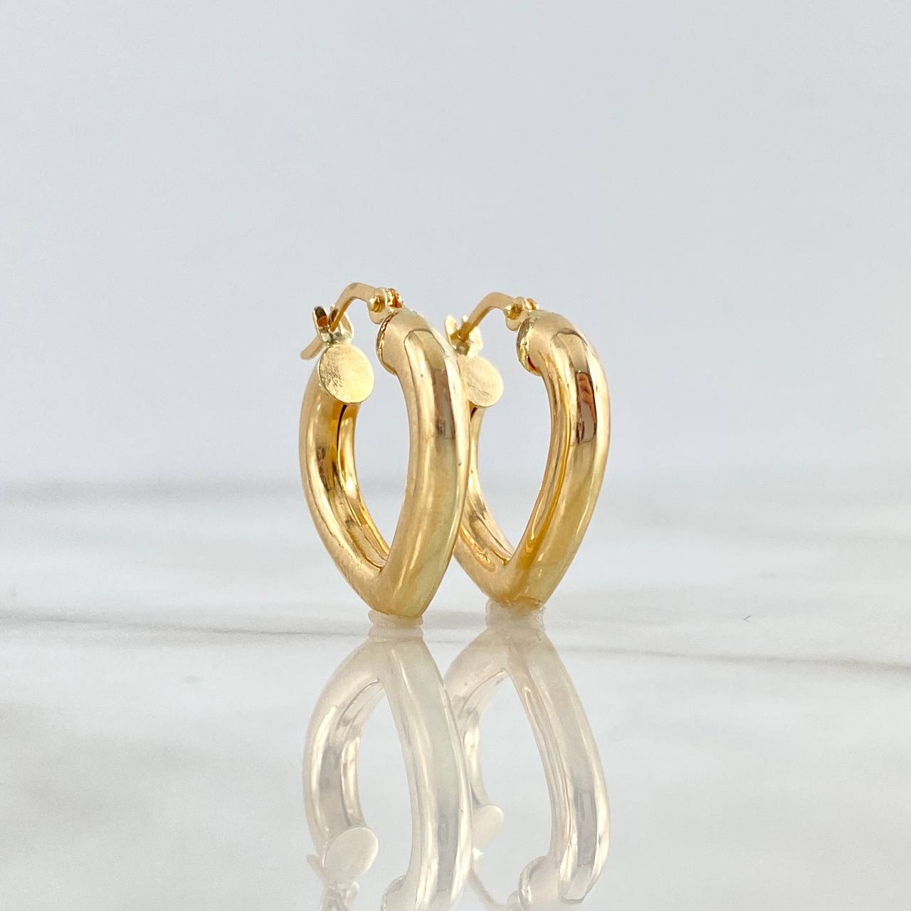 Candongas Corazon Liso 2.15gr / 2.2cm / Oro Amarillo 18K