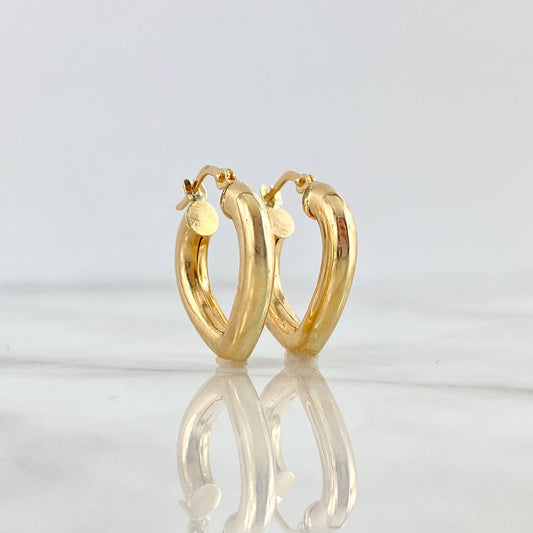 Candongas Corazon Liso 2.15gr / 2.2cm / Oro Amarillo 18K