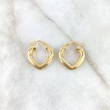 Candongas Corazon Liso 2.25gr / 2.2cm / Oro Amarillo 18K