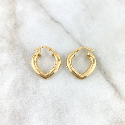 Candongas Corazón 2.35gr / 2.2cm / Oro Amarillo 18K *
