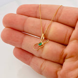 Set Cadena Veneciana + Dije Violin esmeralda 0.7 pts / 1.35g / 40cm Oro Amarillo 18K