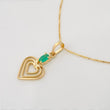 Set Cadena Veneciana + Dije Corazon esmeralda 0.7 pts / 1.55g / 4cm Oro Amarillo 18K