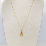 Set Cadena Veneciana + Dije Corazon esmeralda 0.7 pts / 1.55g / 4cm Oro Amarillo 18K