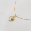 Set Cadena Veneciana + Dije Corazon esmeralda 0.6 pts / 1.3g / 40cm Oro Amarillo 18K