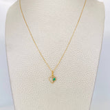 Set Cadena Veneciana + Dije Corazon esmeralda 0.5 pts / 1.2g / 40cm Oro Amarillo 18K