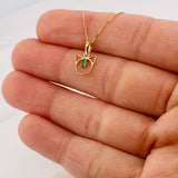 Set Cadena Veneciana + Dije Gatito esmeralda 0.2 pts / 1.25g / 40.5cm Oro Amarillo 18K