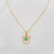 Set Cadena Veneciana + Dije Gatito esmeralda 0.5 pts / 1.25g / 40cm Oro Amarillo 18K