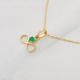 Set Cadena Veneciana + Dije Infinito esmeralda 0.2 pts / 1.2g / 40.5cm Oro Amarillo 18K