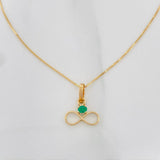 Set Cadena Veneciana + Dije Infinito esmeralda 0.2 pts / 1.2g / 40.5cm Oro Amarillo 18K