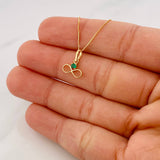 Set Cadena Veneciana + Dije Infinito esmeralda 0.2 pts / 1.2g / 40.5cm Oro Amarillo 18K