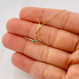 Set Cadena Veneciana + Dije Corazon esmeralda 0.2 pts / 1.2g / 40cm Oro Amarillo 18K