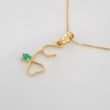 Set Cadena Veneciana + Dije Corazon esmeralda 0.2 pts / 1.2g / 40cm Oro Amarillo 18K