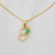 Set Cadena Veneciana + Dije Corazones esmeralda 0.4 pts / 1.25g / 40.05cm Oro Amarillo 18K