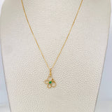 Set Cadena Veneciana + Dije Mariposa esmeralda 0.3 pts / 1.55g / 40cm Oro Amarillo 18K