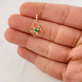 Set Cadena Veneciana + Dije Mariposa esmeralda 0.3 pts / 1.55g / 40cm Oro Amarillo 18K