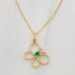 Set Cadena Veneciana + Dije Mariposa esmeralda 0.3 pts / 1.55g / 40cm Oro Amarillo 18K
