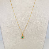 Set Cadena Veneciana + Dije Corazon esmeralda 0.2 pts / 1.15g / 40cm Oro Amarillo 18K