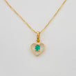 Set Cadena Veneciana + Dije Corazon esmeralda 0.2 pts / 1.15g / 40cm Oro Amarillo 18K