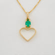 Set Cadena Veneciana + Dije Corazon esmeralda 0.10 pts / 1.3g / 41cm Oro Amarillo 18K