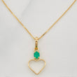 Set Cadena Veneciana + Dije Corazon esmeralda 0.7 pts / 1.2g / 40.05cm Oro Amarillo 18K