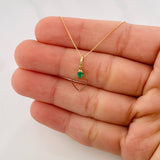 Set Cadena Veneciana + Dije Corazon esmeralda 0.7 pts / 1.2g / 40.05cm Oro Amarillo 18K