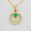 Set Cadena Veneciana + Dije Circular esmeralda 14 pts / 1.35g / 40cm Oro Amarillo 18K