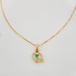 Set Cadena Veneciana + Dije Corazon esmeralda 0.2 pts / 1.3g / 40cm Oro Amarillo 18K