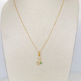 Set Cadena Veneciana + Dije Corazon esmeralda 0.2 pts / 1.2g / 40cm Oro Amarillo 18K