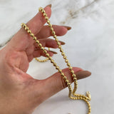 Cadena Militar Luna 33.15gr / 70cm / 4mm Bolas Diamantadas Oro Amarillo Nac.Esp  ©