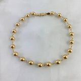 Tobillera Tipo Militar 5.6gr / 26cm / 6mm Bolas Lisas Oro Amarillo ©