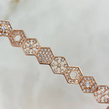 Pulso Copos de Nieve  13.75gr / 17cm / 9.2mm Circones Blancos Oro Rosa©