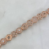 Pulso Copos de Nieve  13.75gr / 17cm / 9.2mm Circones Blancos Oro Rosa©