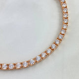 Pulso Tennis 36.45gr / 19cm / 5mm Circones Blancos Oro Rosa©